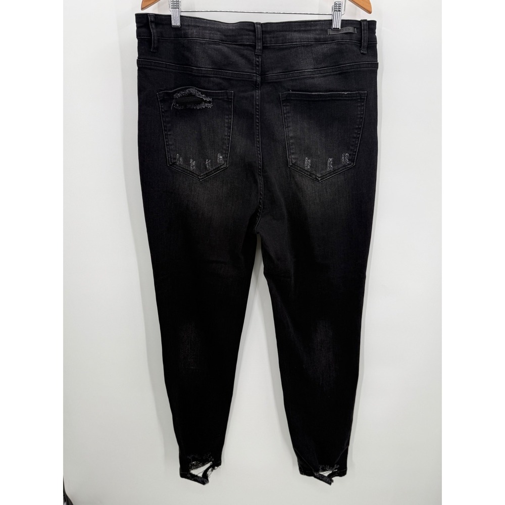 Risen Los Angeles Womens‎ 2XL High Rise Distressed Skinny Jeans Black - Picture 3 of 7